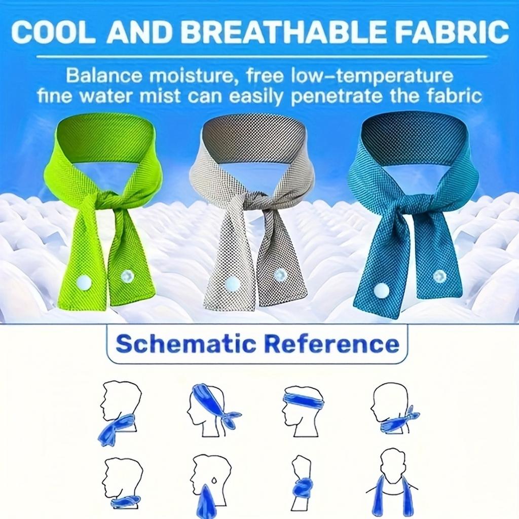 Towel with Button - Multifunctional Color Sports Towel for Neck Wrap, Wrist and Sweat Wiping
