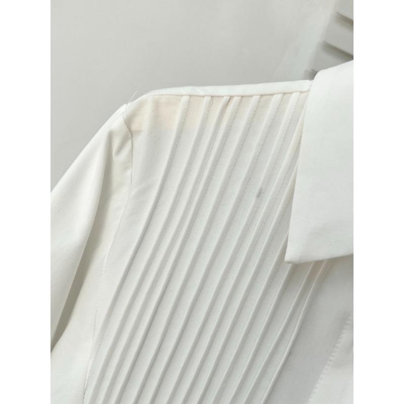 Plus Size Long Sleeve Pleated Shirt For Women Autumn