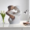 Statua di Coppia in Legno Piatta 2D Elegante 20CM Decorazione Moderna per la Casa Statuetta in Legno Artificiale per Soggiorno Scultura Decorazione Matrimoniale