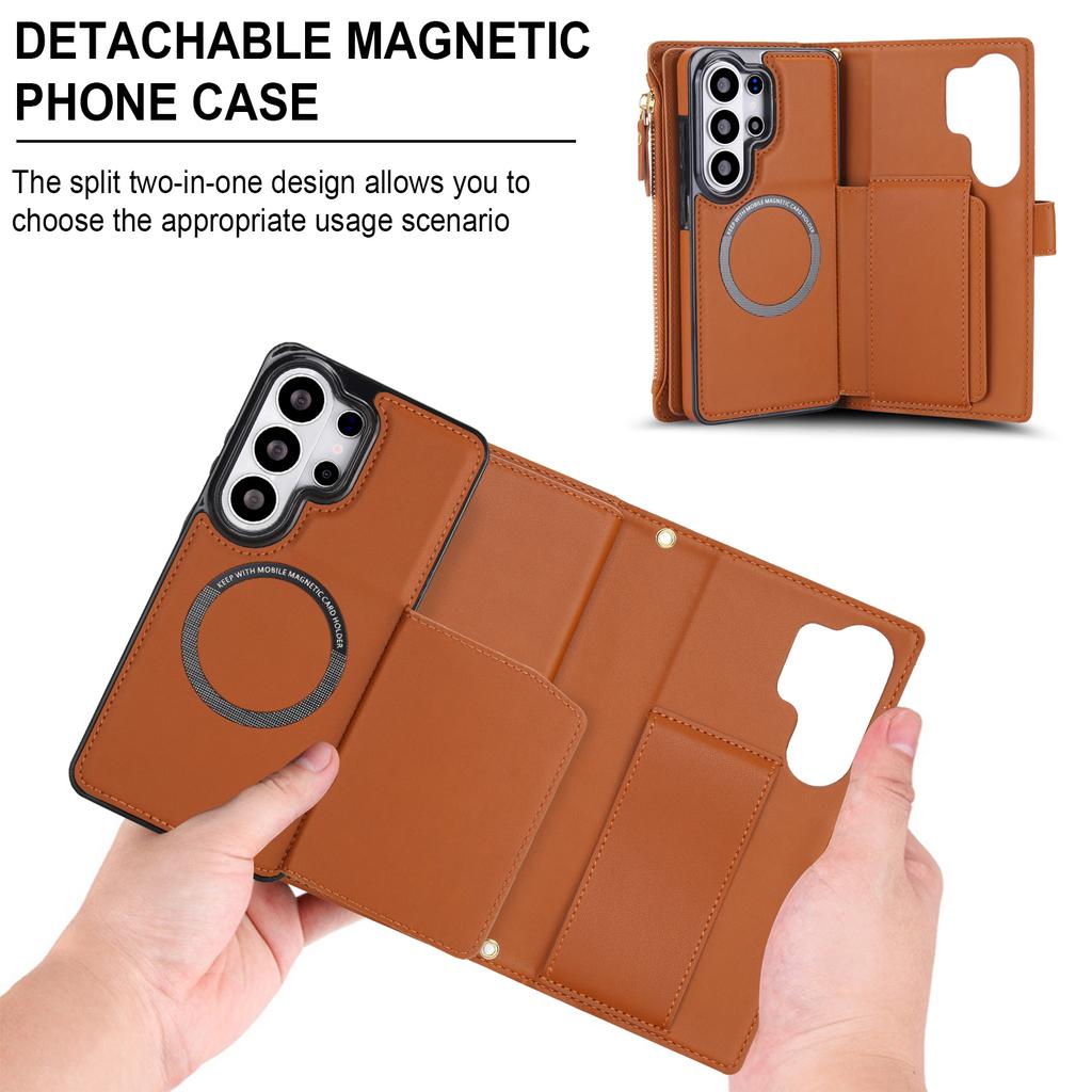 Detachable Crossbody Card Wallet Case for Samsung Galaxy S26 Ultra S25 Edge S24 Fe S23 Plus S22 A36 A56 A17 A26 Leather Cover