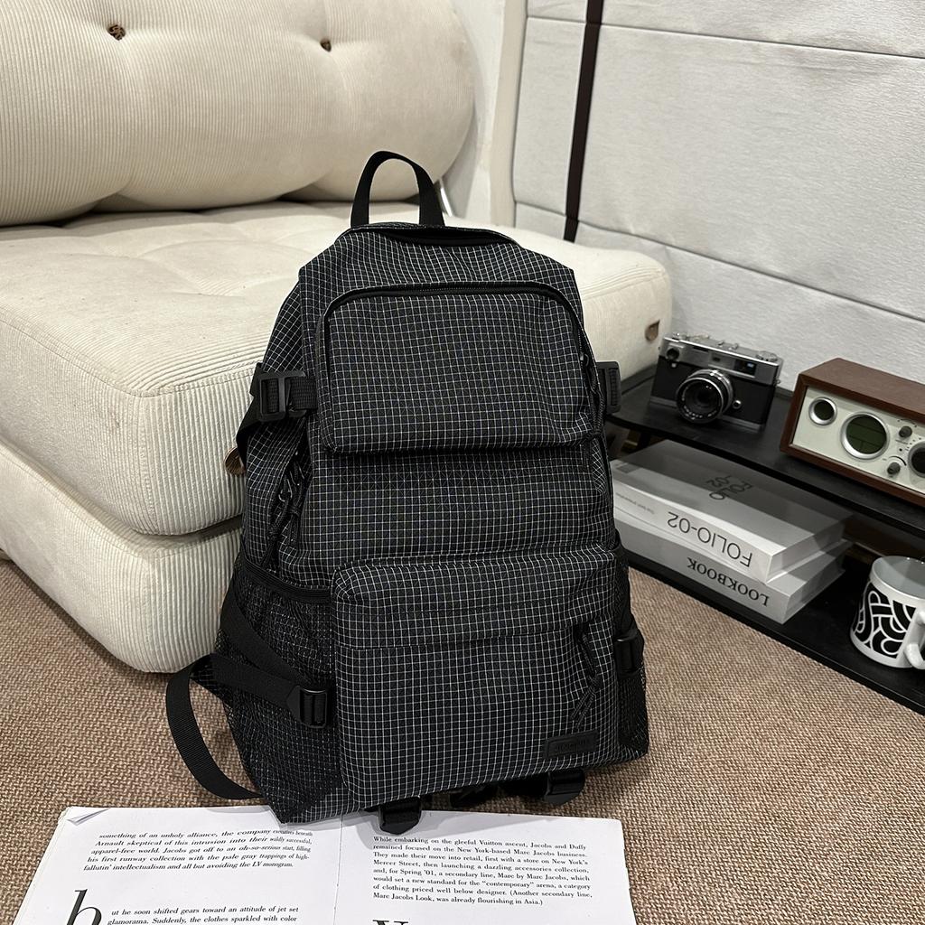 Schoolbag new canvas backpack men's double shoulder bag trendy casual casual junior high school student utility school bag waterproof Korean version