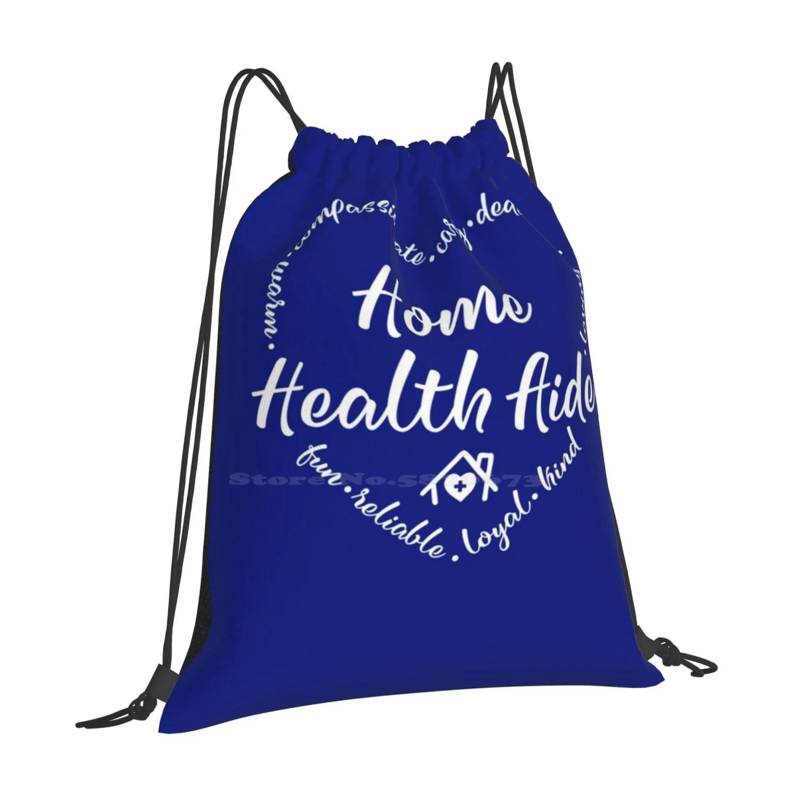 Home Health Aid , Home Health Aide , Hha , Heart With Words School Bags Travel Laptop Backpack Home Healthcare Aide Heart Hha OneSize