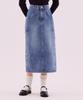 Deliscent Side Button Denim Skirt [Blue]