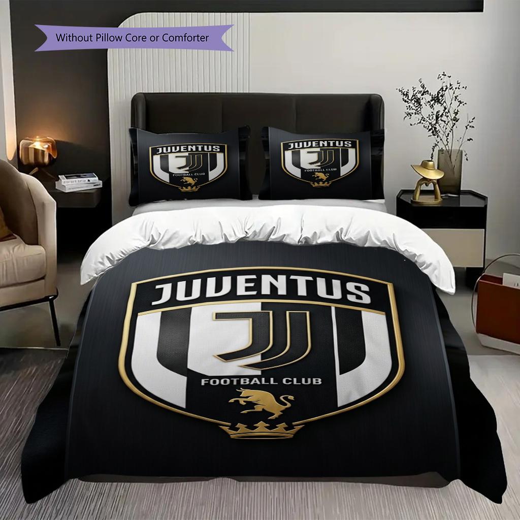 Emblema del Football Club Juventus Set da tre pezzi (1 * copripiumino + 2 * federa, senza nucleo) Copripiumino e federa Morbido e confortevole