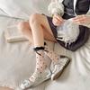 Girls Sheer Polka Dot Ankle Cute Ultrathin Transparent Mesh Socks See Through Elastic Princess Socks for Summer