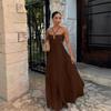 Solid Color Tube Top Pleated Sleeveless Suspender Dress