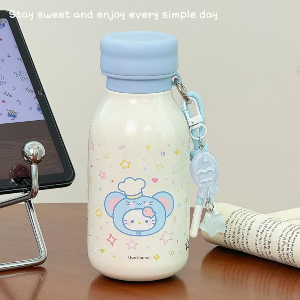 Stainless Steel Straw Cup, New Thermos Cup for Students, Portable Portable Portable Cup for Girls, Cute Ins Cartoon for School
