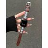 Elegant Flower Leather Loop For Apple Watch Band Women 11/10/9/8/7/6/5 38mm 40mm 41mm 42mm 44mm 45mm 46mm 49mm Strap