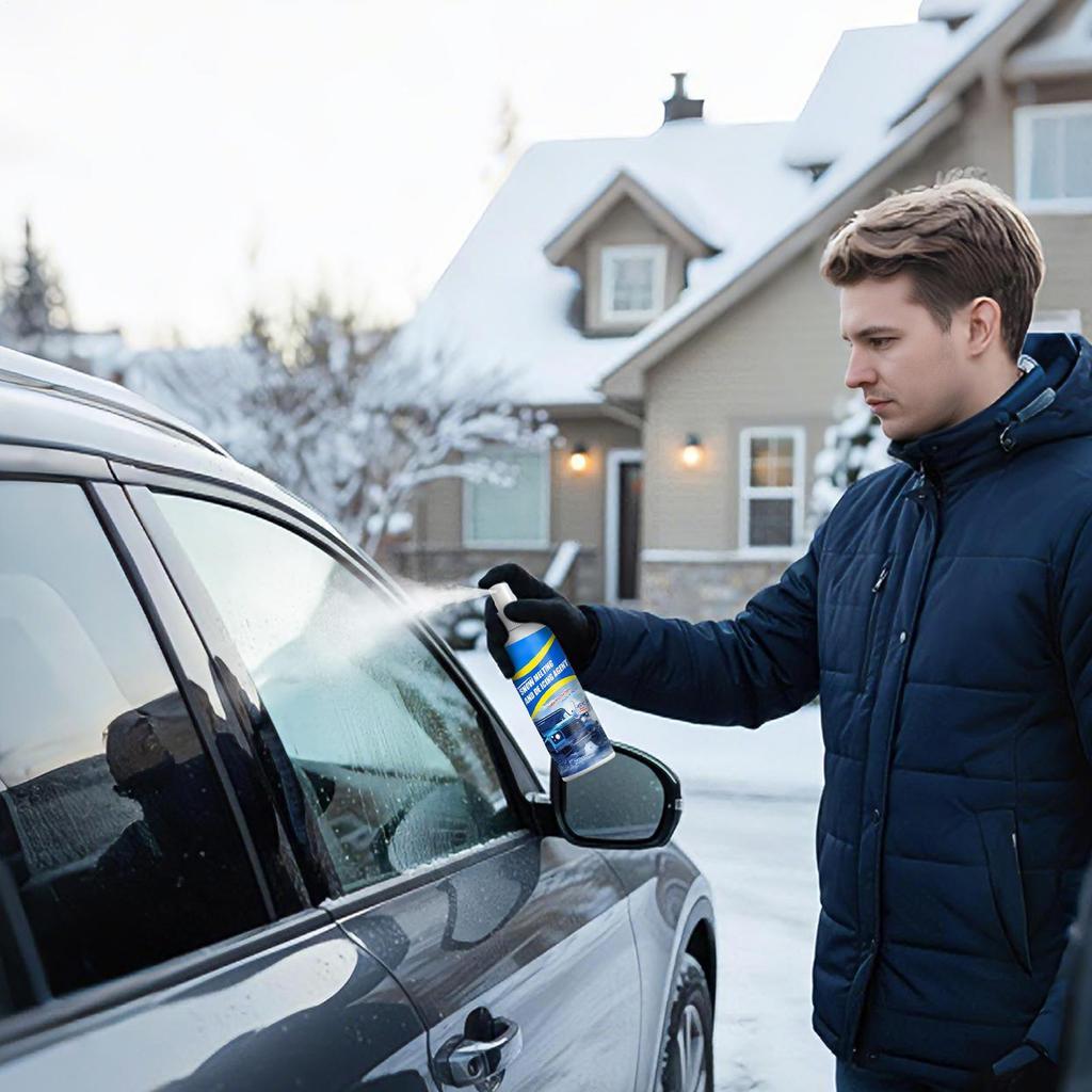 Car Deicer 100ml Anti-Freeze Snow Melting Agent Windshield Deicing Spray With Scraper And Towel For Automotive Trucks SUVs