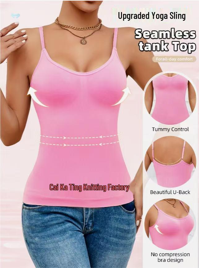 Camisola de Comercio Electrónico Transfronterizo 2026 con Almohadillas de Sujetador Integradas - Chaleco Versátil para Usar por Dentro y por Fuera con Elegante Diseño de Espalda