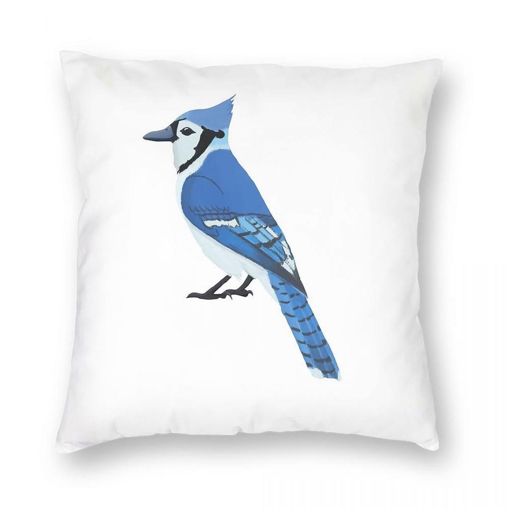 Blue Jay Cyanocitta Cristata Square Pillowcase Polyester Linen Velvet Pattern Zip Decor Pillow Case Room Cushion Cover