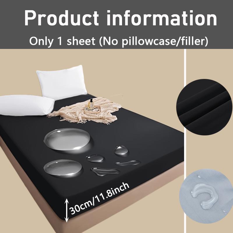 2025 Wasserdichtes Bettlaken, Weiches und Bequemes Bettzeug Spannbettlaken Einfarbig Matratzenschoner,(Ohne Kissenbezug)