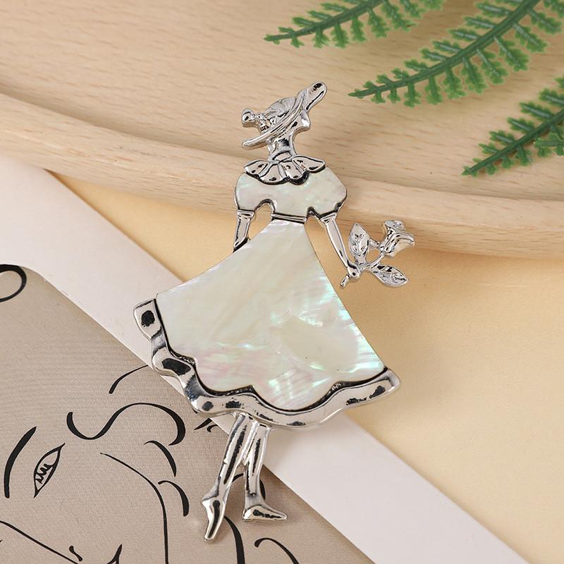 Cartoon Shell Embellished Pin With Angel And Design For Fashion Accessories