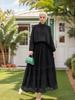 M276# Middle East Lace Applique Shirt & Loose A-line Long Skirt Set for Women