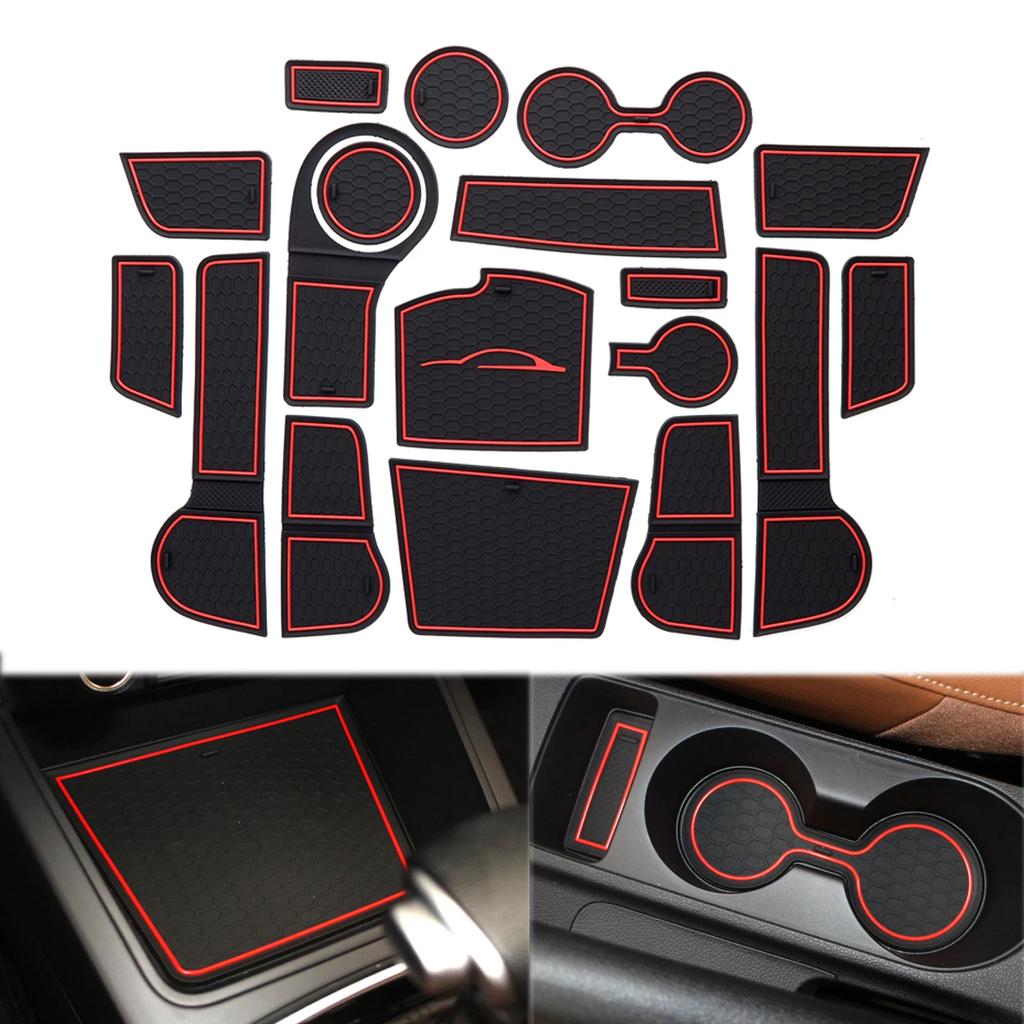For Kia Rio 4 X-Line 2017 - 2025 Anti-Slip Gate Slot Cup Mat Non-slip Pad Interior Accessories 18pcs/Set