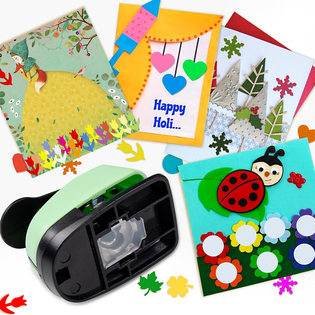 6 pcs Paper cutter for crafts Hole Puncher Tool Set Circle Heart Flower Paper Shapes Hole for card making custom scrapbook