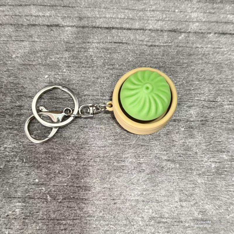 Mini Steamed Bun Stress Toy 1Pcs Decompression Bun Squeeze Keychain for Office Anxiety Relief A4