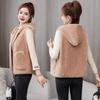 Hooded Fleece Vest Jacket Autumn Winter Women Sleeveless Jacket Lady Casual Warm Soft Waistcoat Female