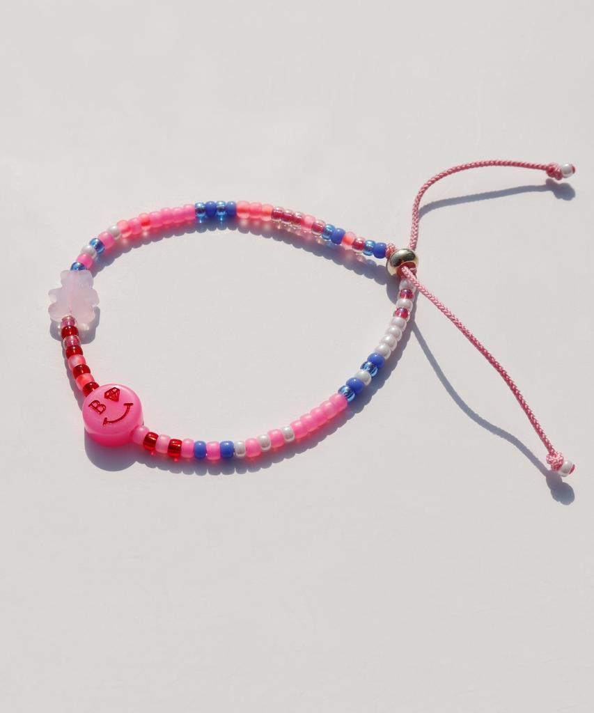 Bonbeau Kitsch Motives Charm Beads Knot Bracelet Kitsch Smile Teddy Bear Charm Beads Thread Bracelet Knot Bracelet