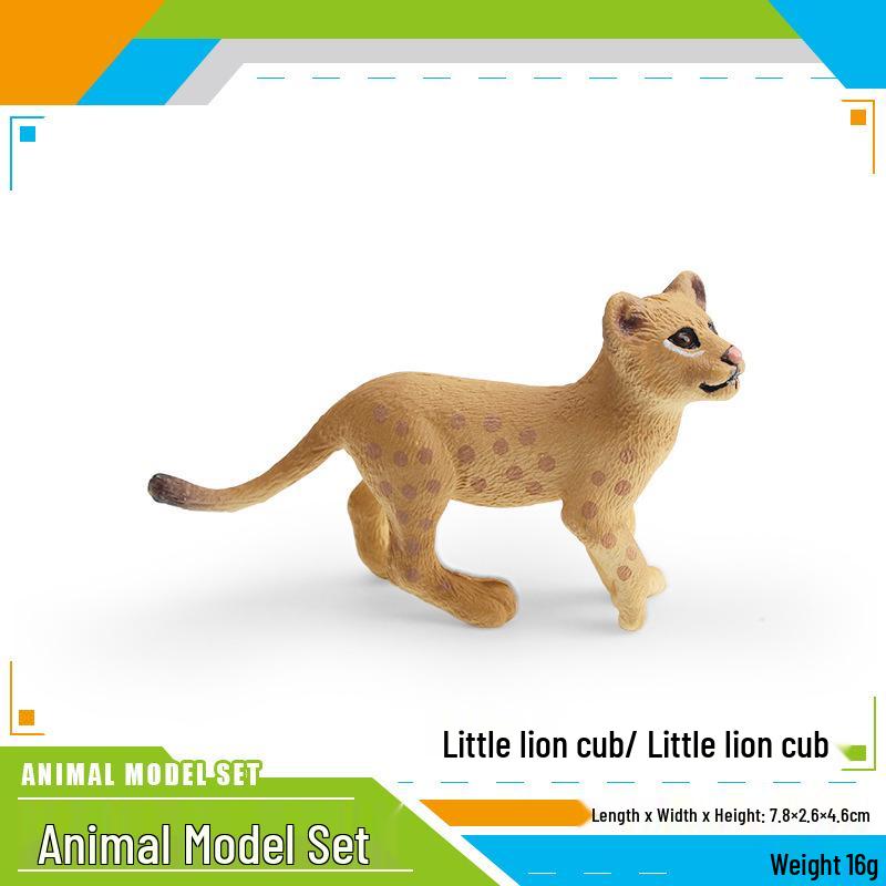 Wild Animal Model Toy Set: African Lioness, Siberian Tiger, Leopard – Children s Cognitive Ornament