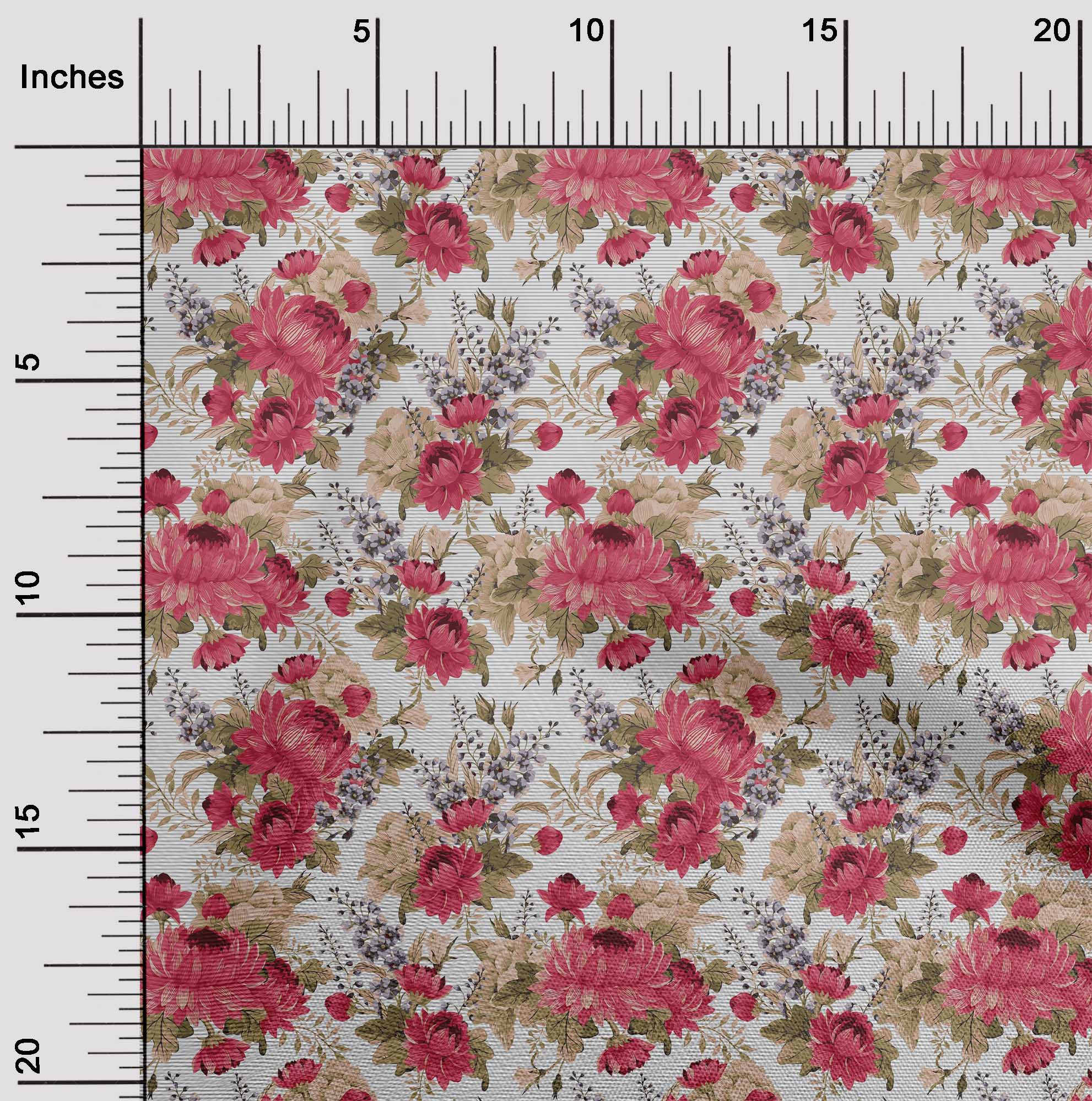 

OneOone Cotton Flex Mint Fabric Stripe|Leaves & Floral Художнє стьобання Тканина з принтом у дворі 40 дюймів 42 Inch Wide - Viscose Chiffon білий