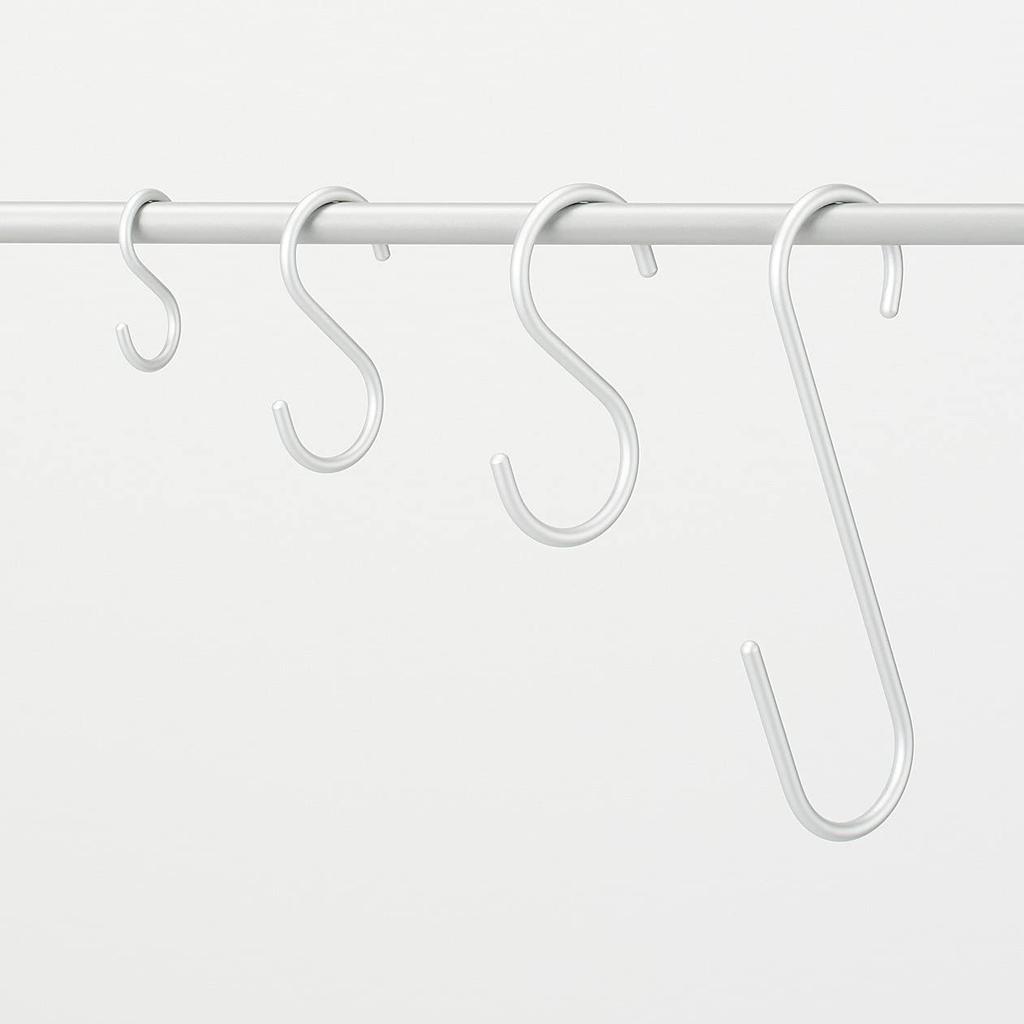 MUJI Aluminum S-Shaped Hook Set S 3 Pieces Silver