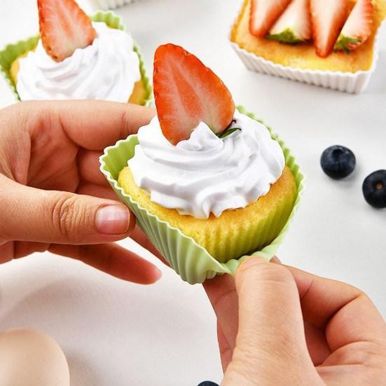 12/24 Pcs Muffin Cup Silicone Food-Grade Non-deformation BPA-free Heat-resistant Easy Release Reusable Muffin Cups