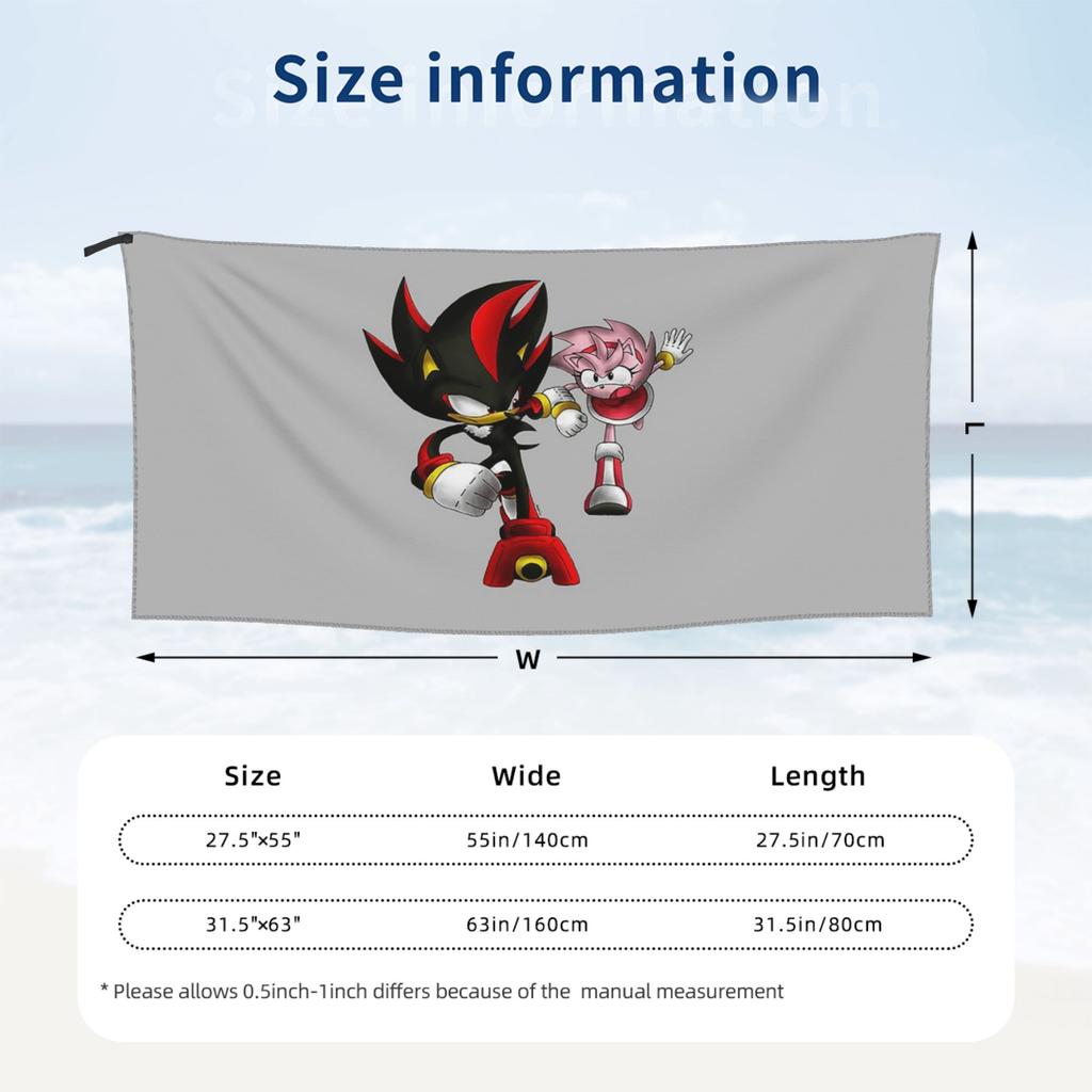 Shadow The Hedgehog Beach Towel Soft Microfiber Quick Dry Absorbent Quick Towels For Mountain Climbing