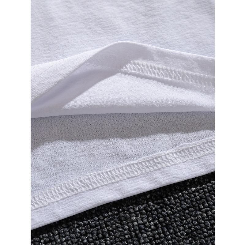 European Sizes Men'S Geometric-pattern Short Sleeve Crow T-Shirt for Summer Casual Regular Fit