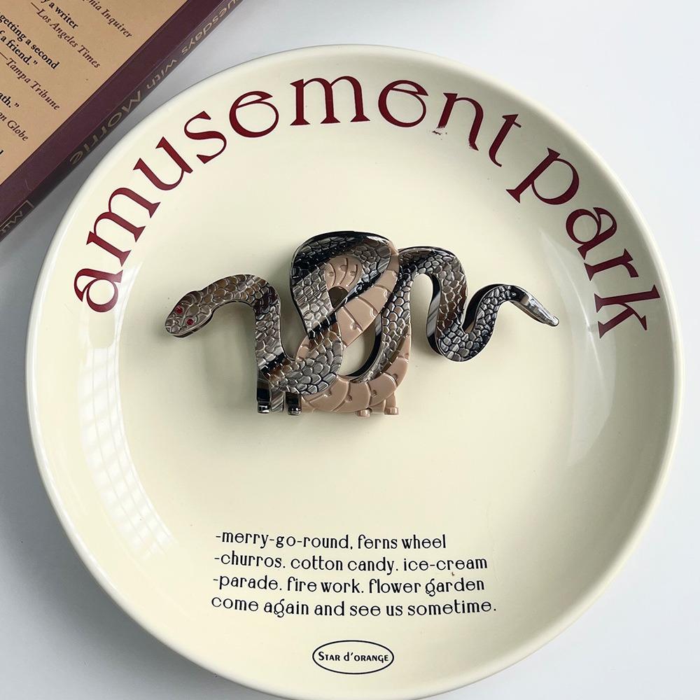 Vintage Snake Hair Clip Acetic Acid Acetate Crab Clip Snake Hair Claw  Hair Styling Accessory