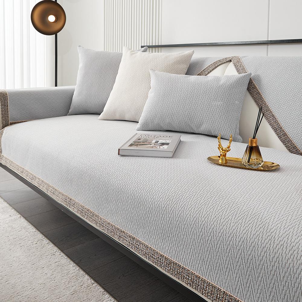 Solid Color Chenille Sofa Cushion, High-end, Light Luxury, All-season Universal, Modern, Simple and Non Slip, All Inclusive Seat Cushion New Model