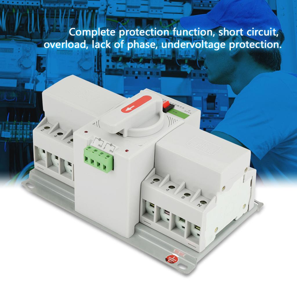 220V 63A 4P Mini Dual Power Automatic Transfer Switch Circuit Breaker