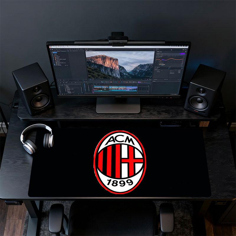 AC Milan Mouse Pad, Large Gaming Desk Mat, Non-slip XXL Mousepad for Laptop & Tablet, Mini PC Playmat with Stitched Edges
