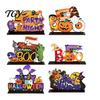Indoor Autumn Seasonal Decor Halloween Tabletop Signs, Pumpkin Ghost Gnome Wood Centerpiece Blocks, Spooky Decorative Crafts for Fall Party
