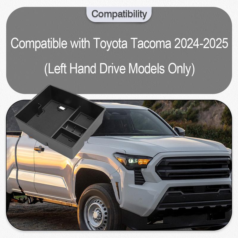For Toyota Tacoma 2024–2025 Center Console Organizer Tray with Dividers Car Armrest Storage Center Console Tray Organizer