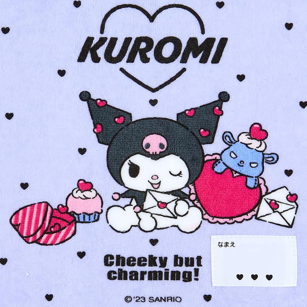 Sanrio Kuromi Name Petit 20 x 20 x Petit 941816 Towel, 0.3 cm, Kids' Towel, Character,