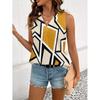 Womens Vintage Floral Print Sleeveless V-Neck Top Comfortable Casual Blouse Soft Cotton-Like Fabric 2025