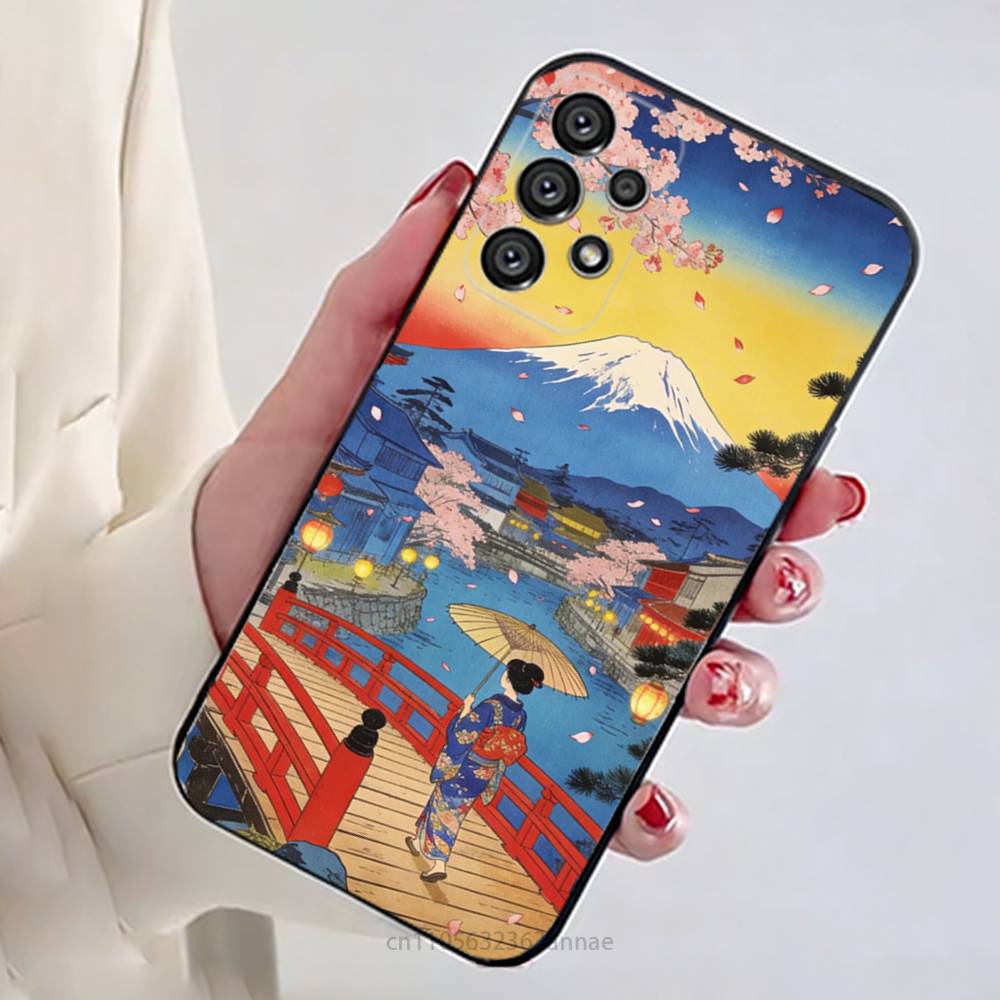 Japan Style Ukiyo-e New Phone Case For Samsung Galaxy A54,34,24,73,53,52,52S,04S,04E,A72 Cover