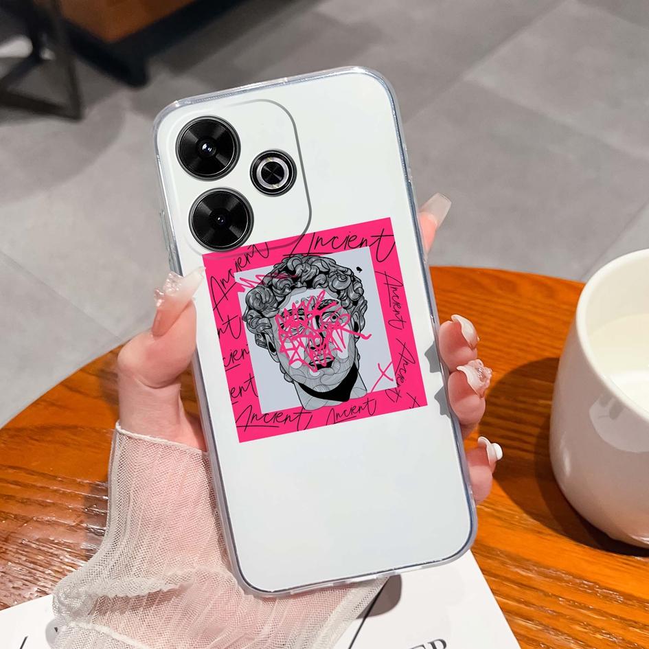 Populární pouzdro s graffiti motýlem pro Xiaomi Redmi 13 13C 14C A3 Note 13 Pro K70E K60 Ultra Nový kryt Měkký silikonový Ochrana proti pádu Průhledné pouzdra na telefon pro Redmi