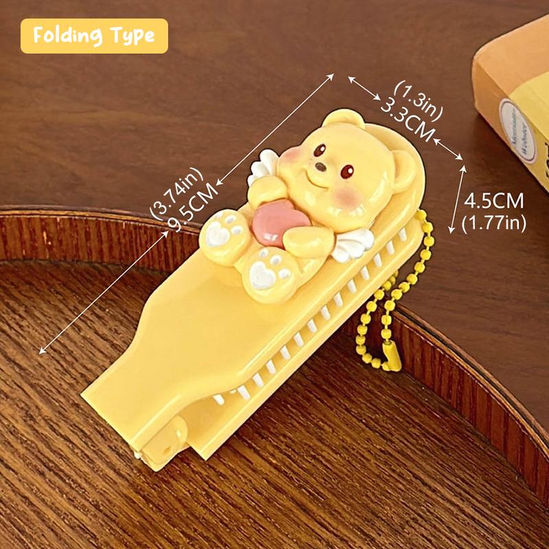 Cute Butter Bear Foldable Head Massage Combs Cartoon Portable Airbag Hair Comb Hair Brush Folding Massage Comb Styling Tools