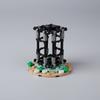 MOC Medieval  Building Blocks Set Hanging Cage Guillotine Castle Fountain Bonfire Tent Bulletin Board Ox Cart Carriage Gift Toy
