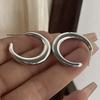 925 Sterling Silver Vintage Earrings For Women Simple Big Moon Shape Earring Jewelry Prevent Allergy Party Accessories Gift