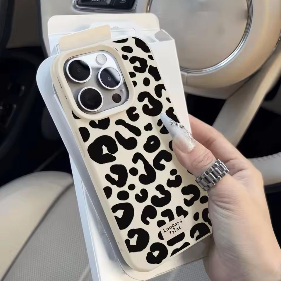 Black Leopard Design PU Leather Phone Case For iPhone 16 Pro 17 15 14 Plus 13 12 11 Pro MAX 17 Air 16E Bumper Back Cover