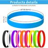 Morcheiong Colored Rubber Bracelets - 100pcs Blank Silicone Wristbands for Men Women and Teens
