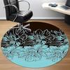 1pc Floral Pattern Office Round Rug, Non-slip, Soft and Durable Office Rug for Interior Decoration, Perfect for Office, Beautiful Decoration Yy2603120