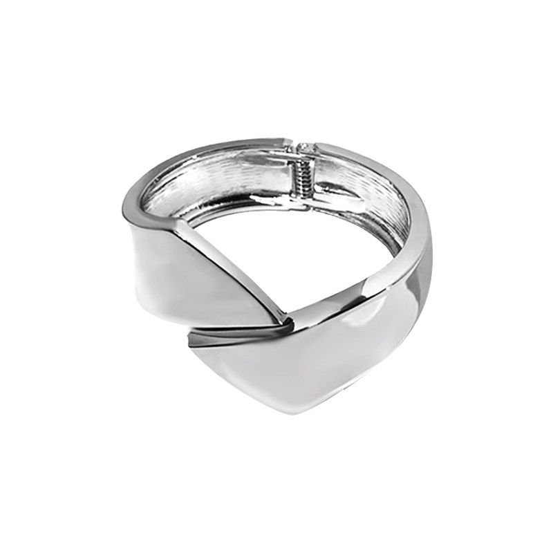 Fashion Stylish Opening Wide Bracelet Female Fancy Personalized Cold Style Bracelet Armband Special Interest Light Luxury Design Accessories Silver Bracelet