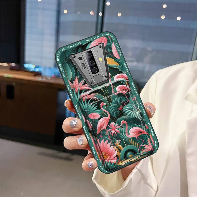 Cartoon Back Cover Phone Case For Blackview BV6900 Card Bag Graffiti Waterproof Soft Case Card Slot Silicone Shockproof