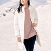 Anta Letter Print Mid-Length Water-Resistant Thickened Warm Hooded Down Jacket Women Outerwear Paper-White 162417902-2
