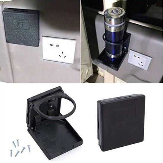 2x Black Foldable Wall Cup Holder Cage Universal Car Boat RV Camper Accessories