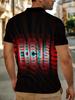 Men's Short-Sleeve Polo Shirt, Available in Multiple Sizes. Features a Button- Collar with an Overlay "FOCUS" Letter Print on a Black Base. A Casual